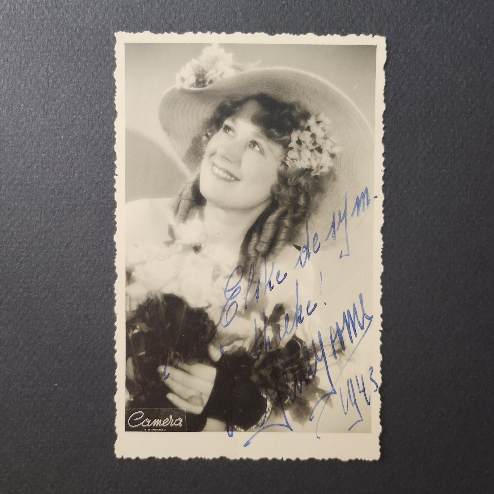 Theater foto met handtekening, 1943, Volkstheater Antwerpen, Verzenden, 1940 tot 1960, Gelopen, Cultuur en Media
