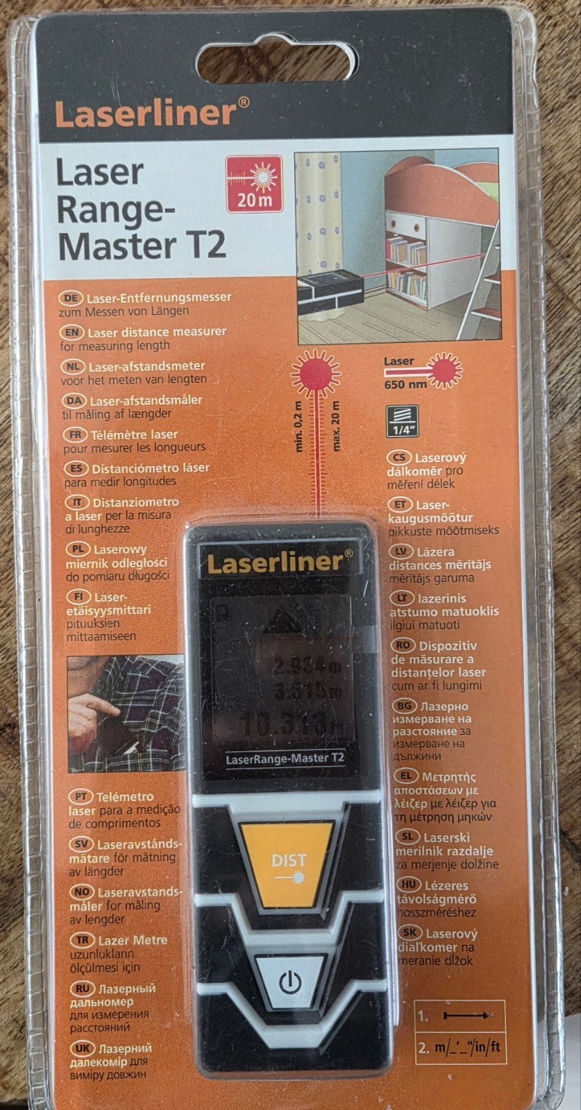 Laserliner LaserRange-Master T2 Laser Afstandsmeter 20m, Verzenden, Nieuw