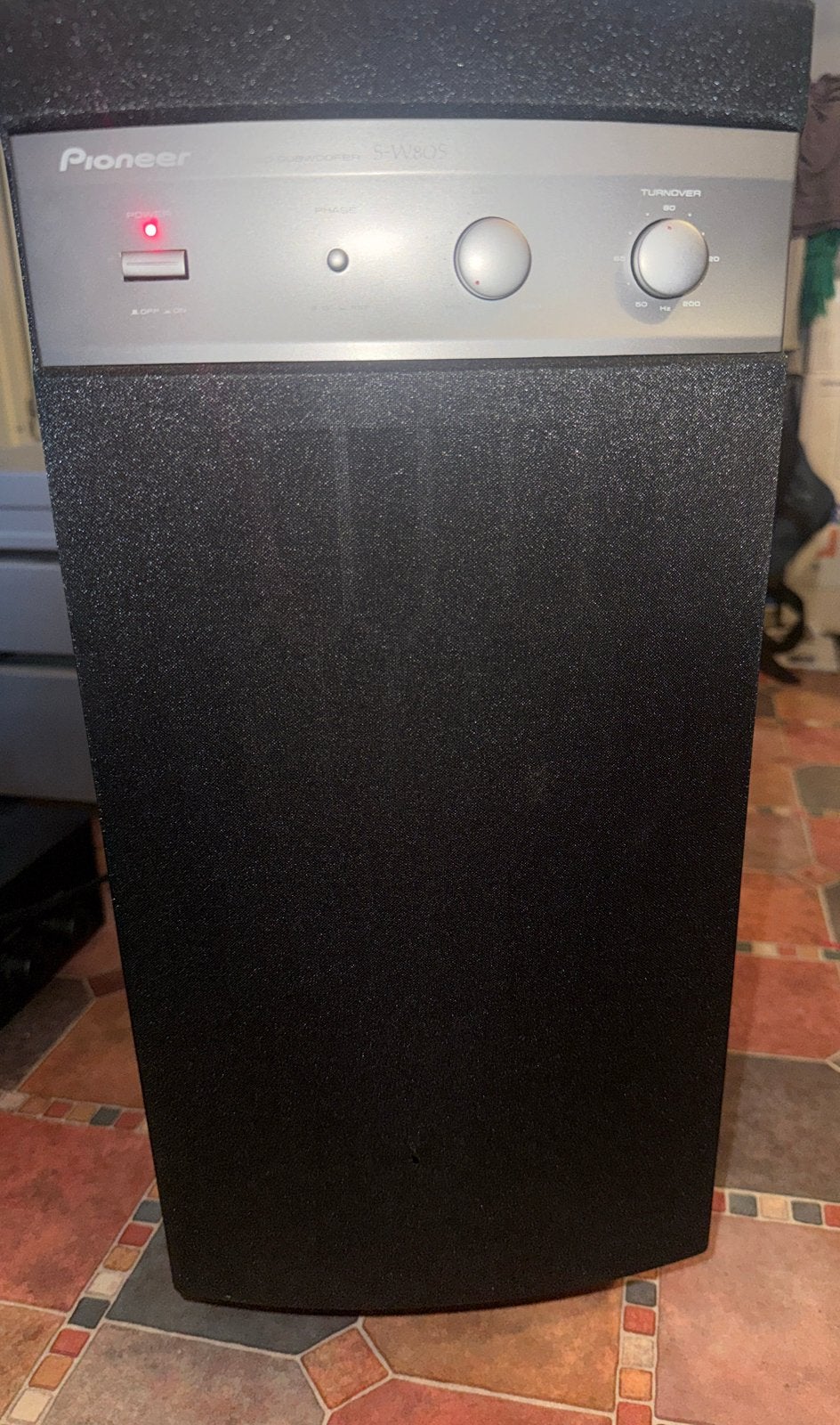Pioneer S-W8QS actieve subwoofer, Gebruikt, Subwoofer, Ophalen of Verzenden, 60 tot 120 watt