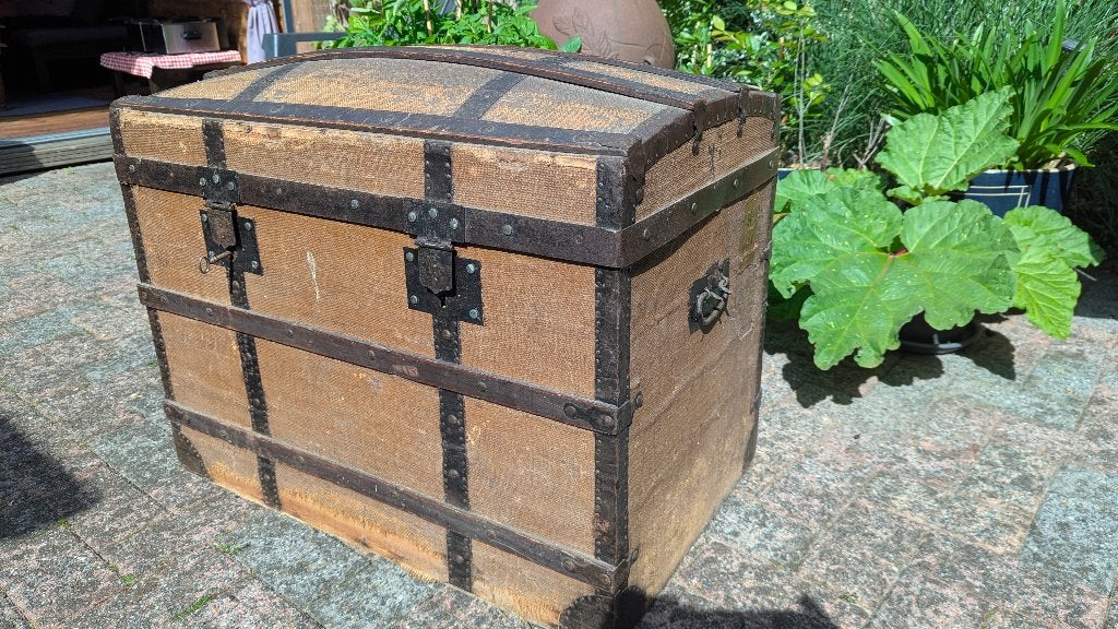 vintage antieke hutkoffer reiskoffer, Huis en Inrichting, Woonaccessoires | Kisten, Gebruikt, 50 tot 100 cm, 50 tot 75 cm, Ophalen