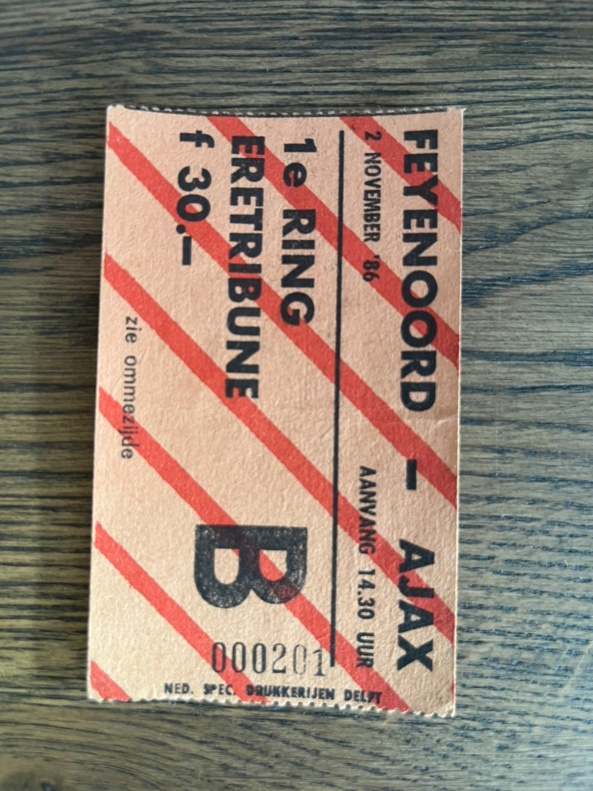 TICKET FEYENOORD-AJAX 86-87, Ophalen of Verzenden, Zo goed als nieuw, Ajax, Overige typen