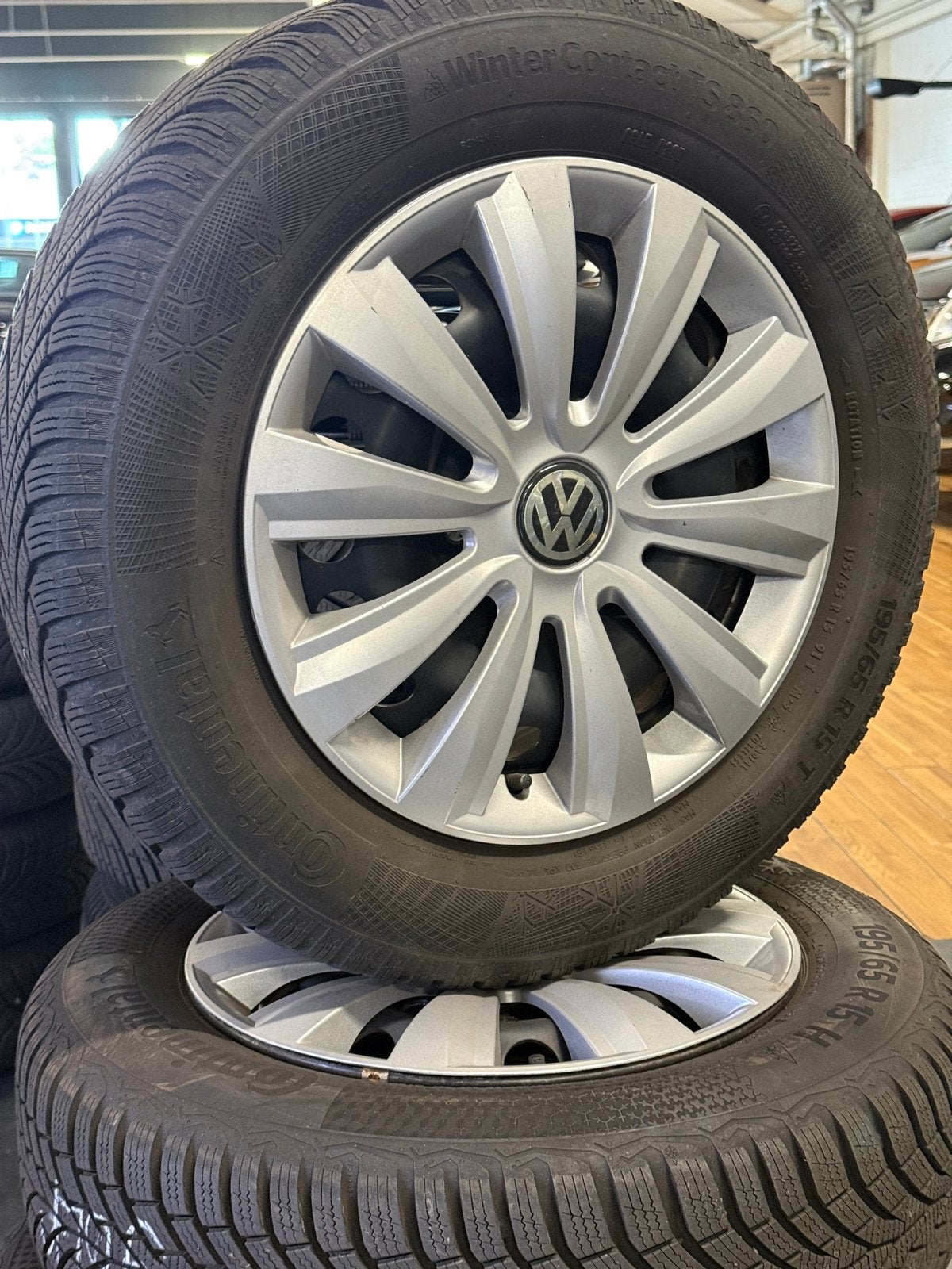 VW Golf Winter Velgenset | Banden&Velgen |Continental, Ophalen, Gebruikt, 15 inch, Banden en Velgen