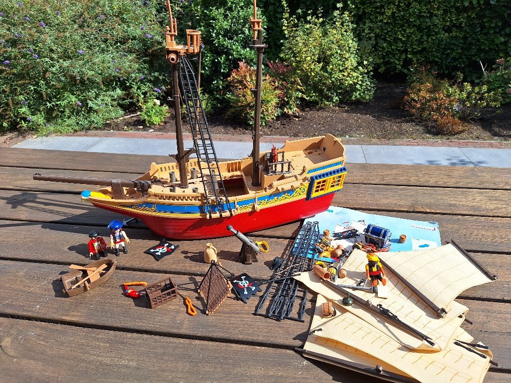 Playmobil piratenschip groot 7350, Pirates, Gebruikt, Complete set, Ophalen of Verzenden