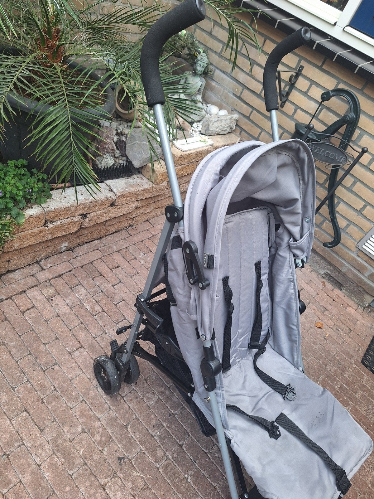 Grijze buggy, compact en handig voor onderweg, Ophalen, Gebruikt, Kinderwagen, Overige merken