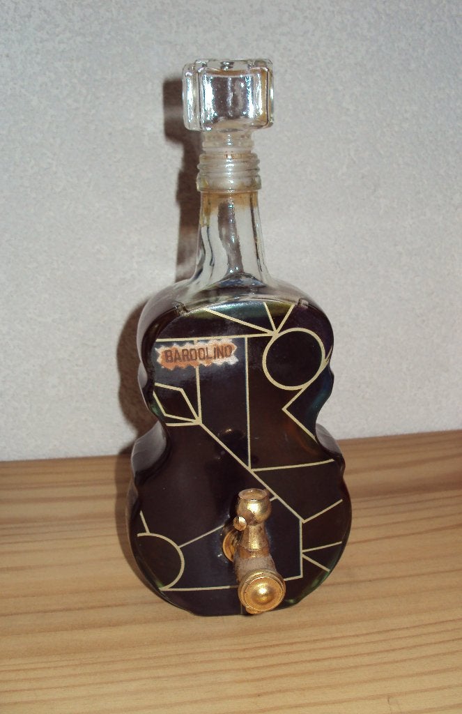 Vintage meerkleurige glazen Vioolfles Austria (Jaren '80), Ophalen of Verzenden