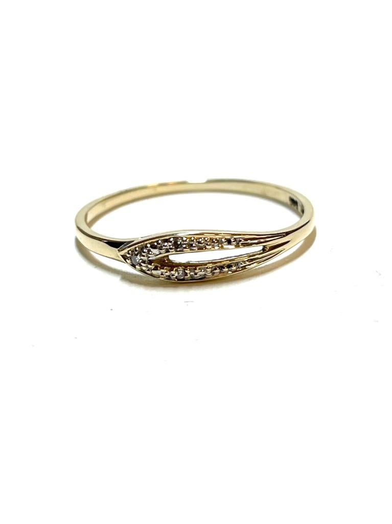 14k gouden ring met diamanten, -, -, Ophalen of Verzenden, Zo goed als nieuw