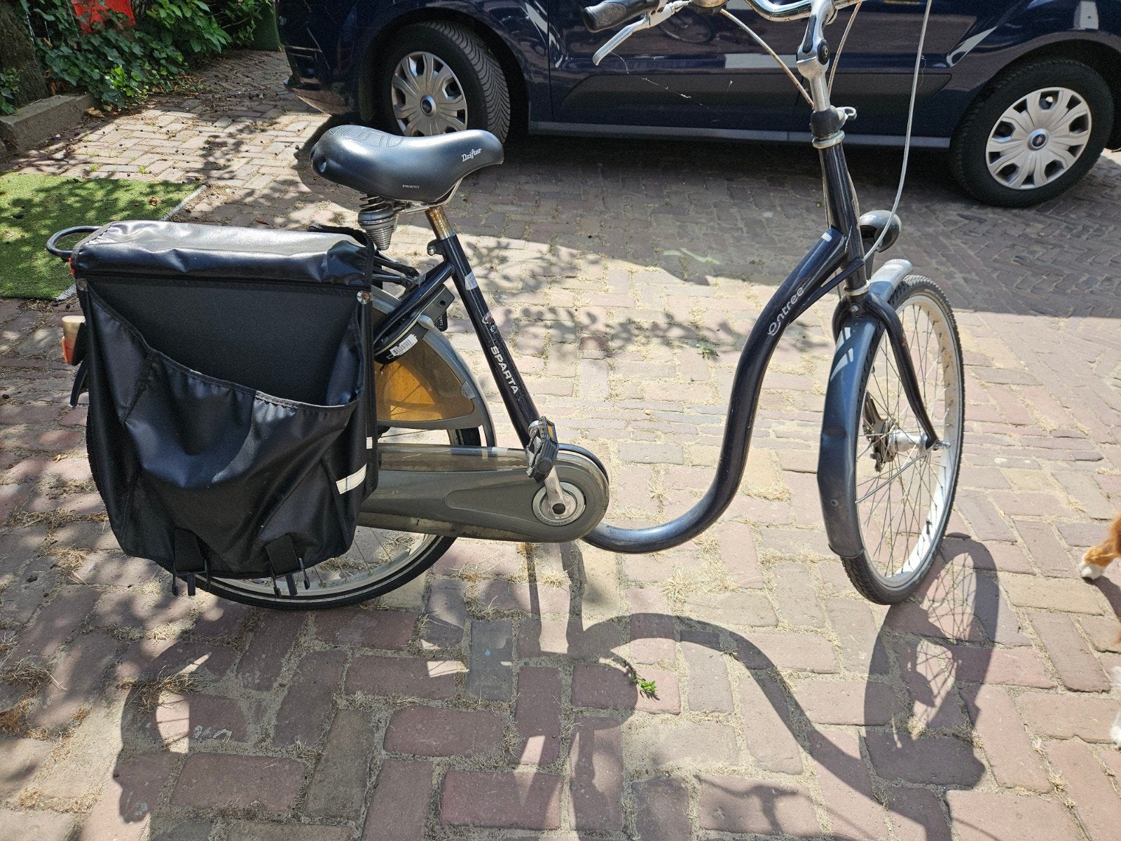 Sparta Entree fiets met lage instap en fietstassen, Ophalen, Sparta, 50 tot 53 cm, Trommelrem