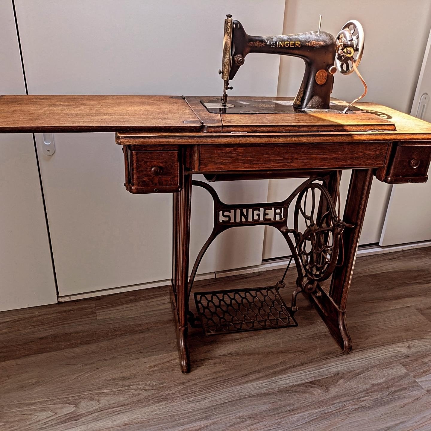Prachtige antieke Singer trapnaaimachine Model 66 (1930) |, Ophalen of Verzenden