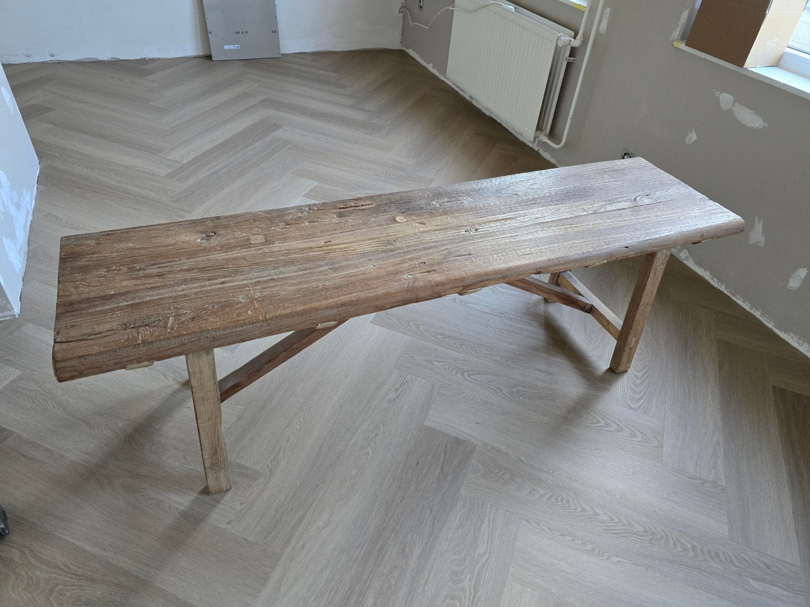 Oud houten bank tafel sidetable landelijk chinees, Ophalen of Verzenden
