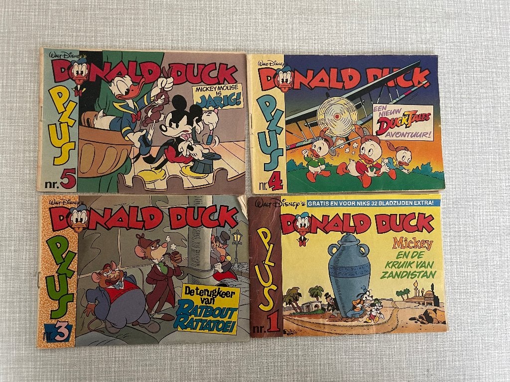 C693 Disney Donald Duck Plus 1 3 4 5 1988, Boeken, Meerdere stripboeken, Ophalen of Verzenden, Gelezen, Donald Duck