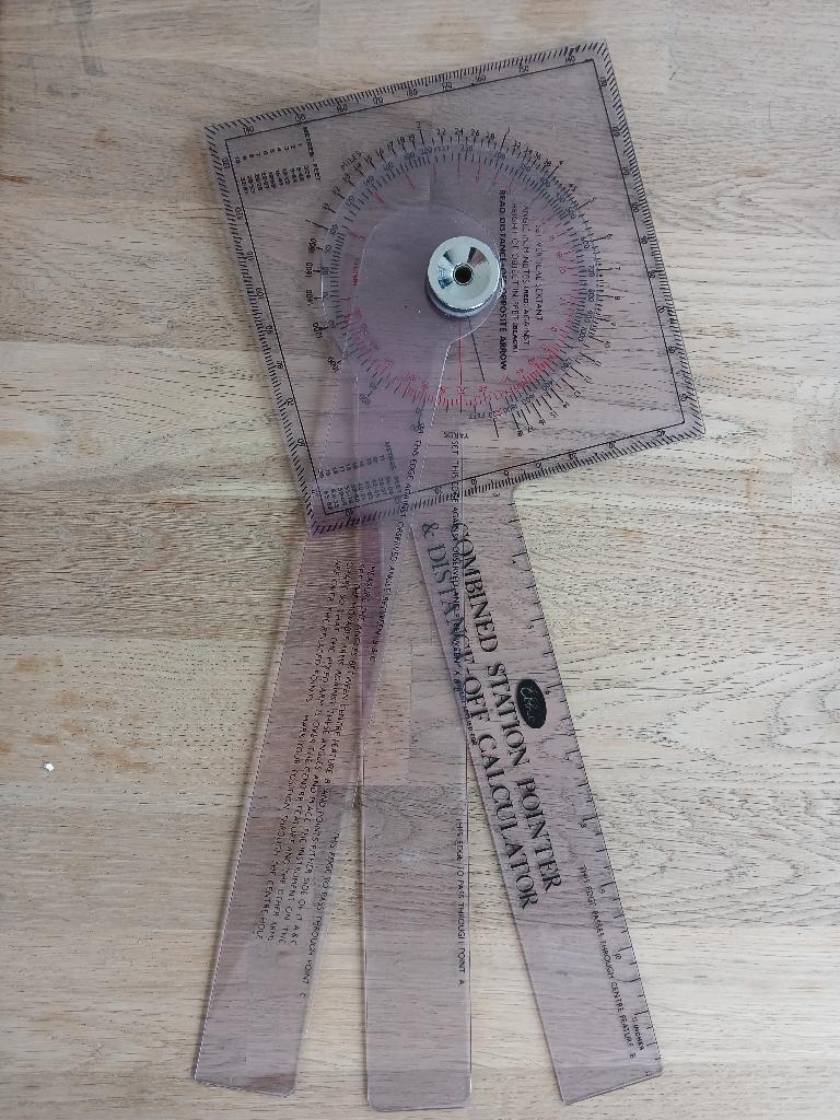 plaatspasser station pointer EBBCO “three-way protractor, Ophalen of Verzenden, Gebruikt, Motorboot of Zeilboot, Gebruiksvoorwerp