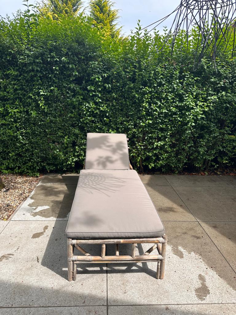 EXOTAN Luxe bamboe ligbed met kussen - Goede staat, Tuin en Terras, Ligbedden, Ophalen, Gebruikt, Overige materialen