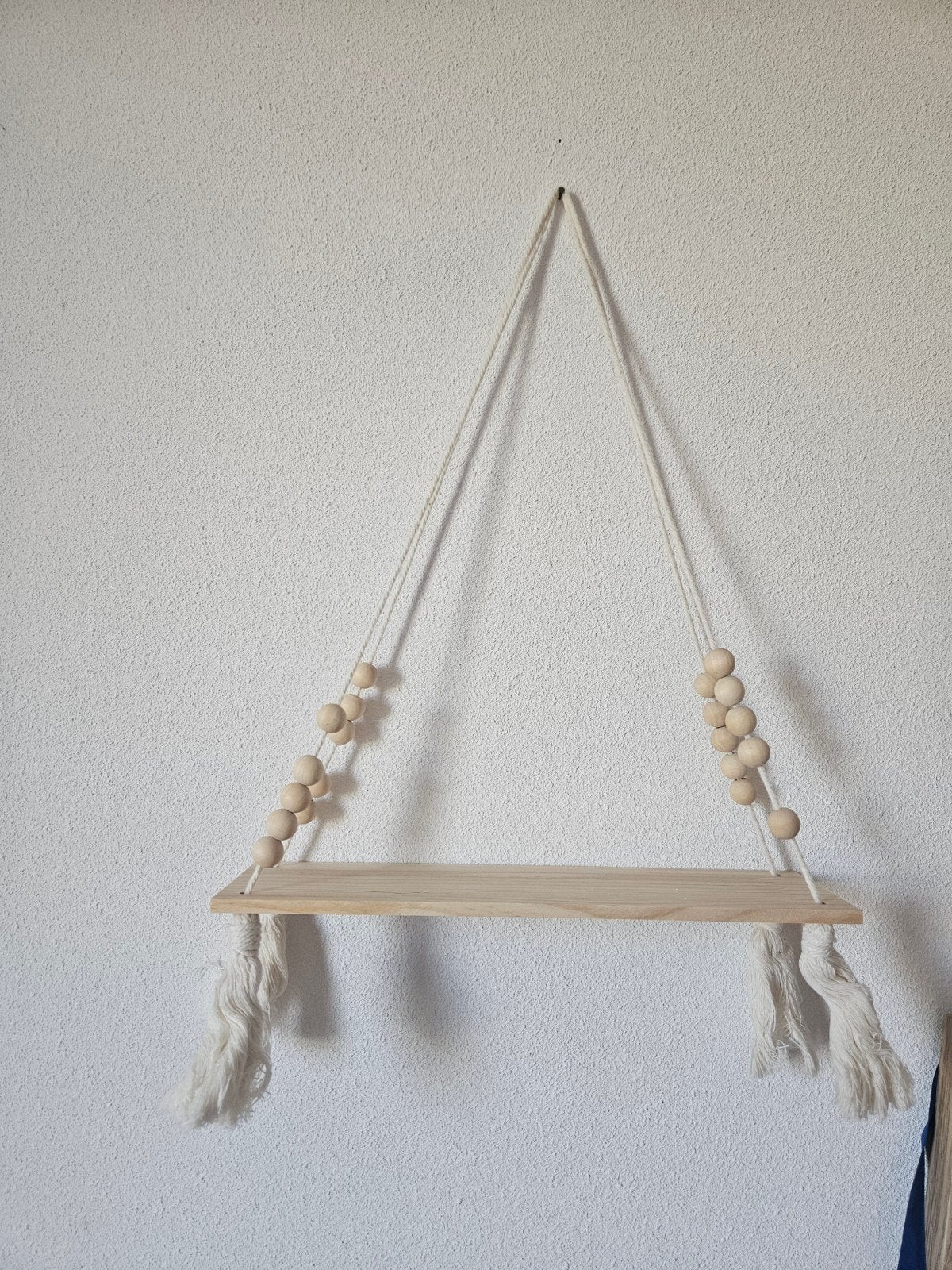 Houten wand knuffelschomnel met kralen en kwastjes - 35 cm, Ophalen of Verzenden, Nieuw, Hout, Boho
