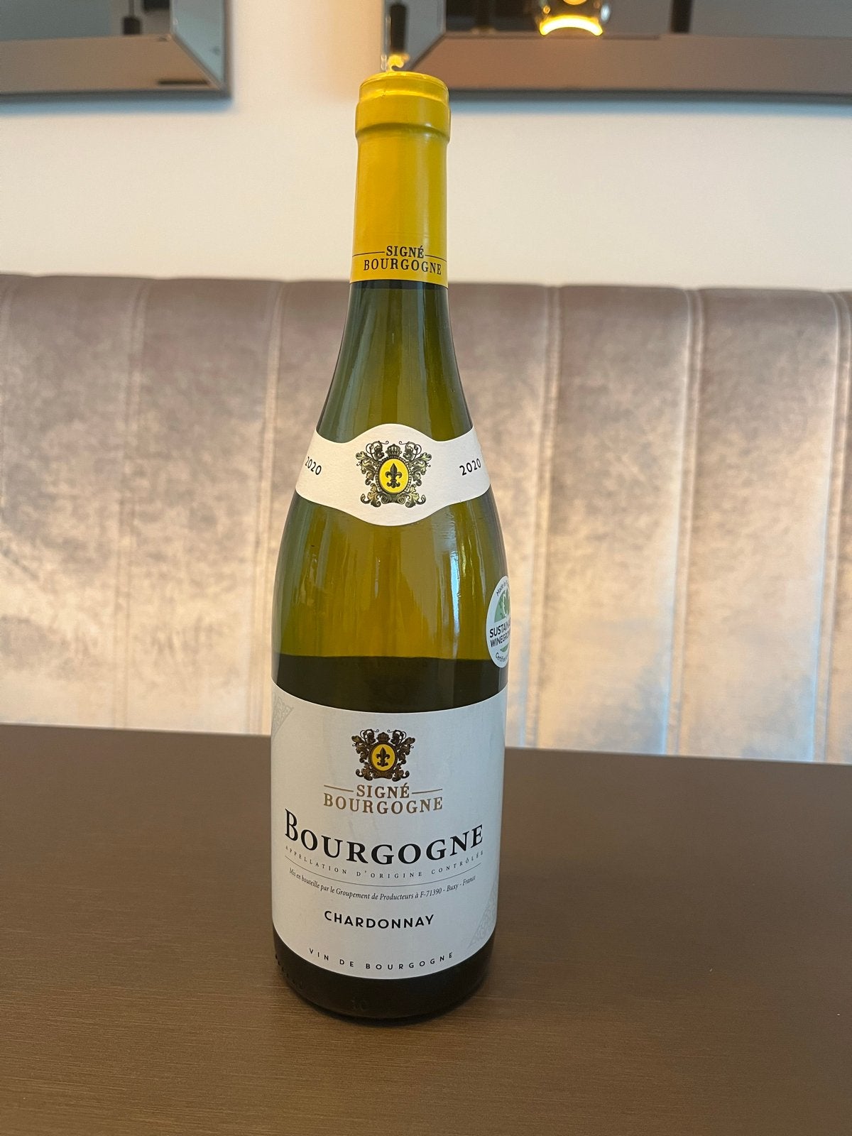 Signé Bourgogne Chardonnay 2020 - 75cl, Verzamelen, Wijnen, Ophalen, Zo goed als nieuw, Frankrijk, Witte wijn