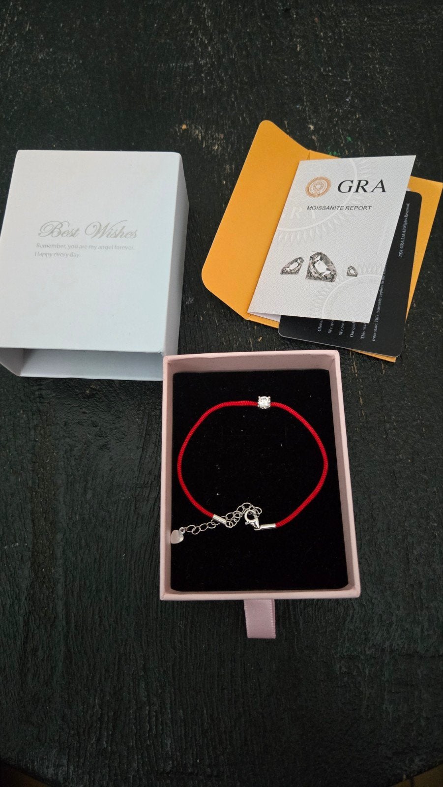 Armbandje met Moissanite steentje en echtheidscertificaat, Overige materialen, Nieuw, Ophalen of Verzenden, Met edelsteen