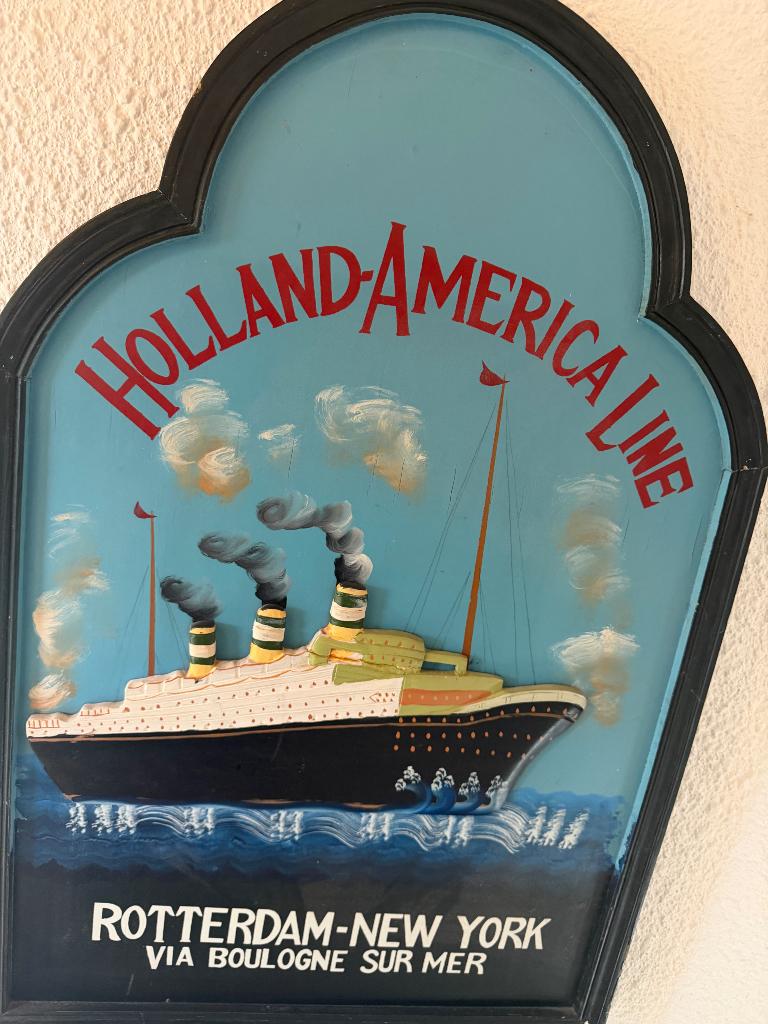 Houten bord Holland Amerika Line, Ophalen of Verzenden, Zo goed als nieuw, Overige typen
