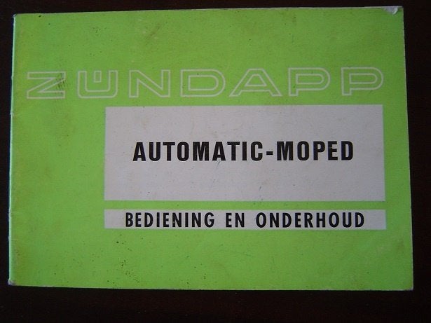 Zündapp Automatic bromfiets instructie boekje, Ophalen of Verzenden, Gebruikt