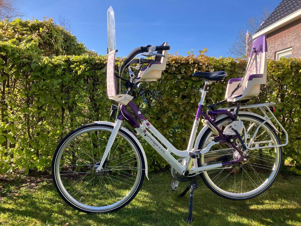 Sparta Amazone moederfiets met voor- en achterzitje, Sparta, Ophalen of Verzenden, Trommelrem, 53 tot 56 cm