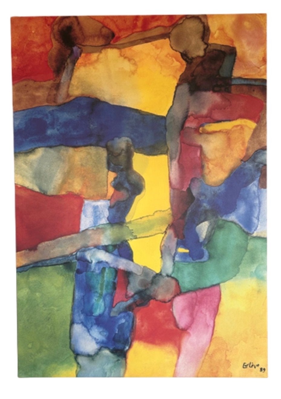 Grote kunstdruk Maurice Estève op canvas (IKEA) - 140x200 cm, Ophalen
