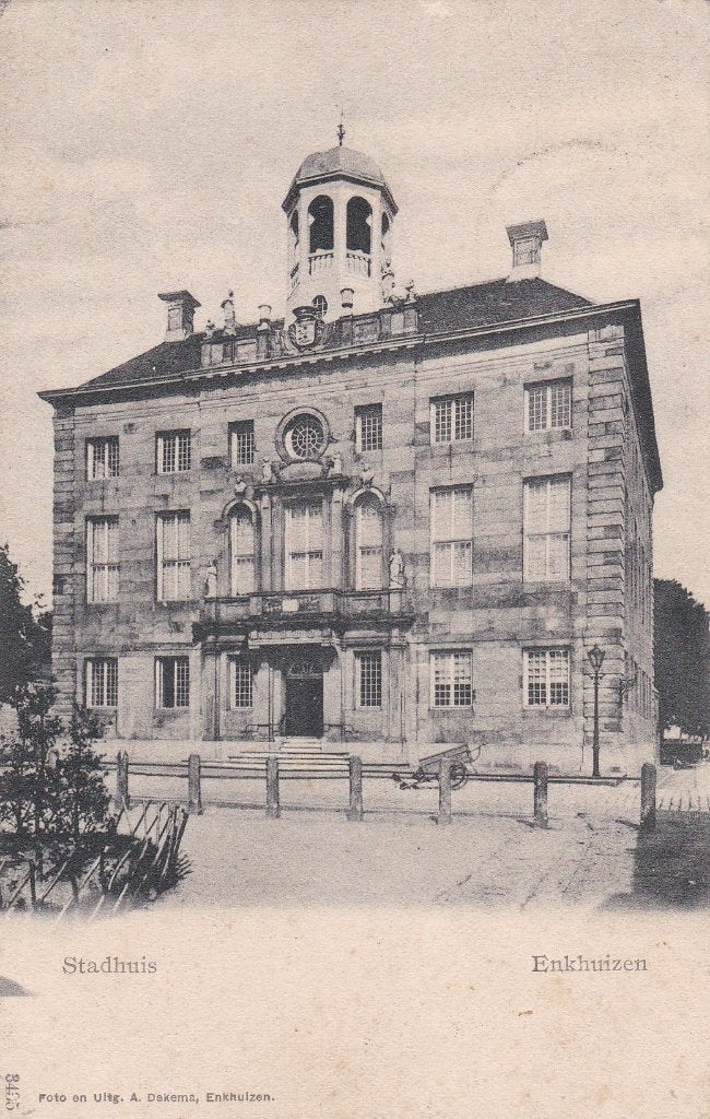 enkhuizen stadhuis   1915 tekst zegel, Verzamelen, Ophalen of Verzenden, Voor 1920, Noord-Holland