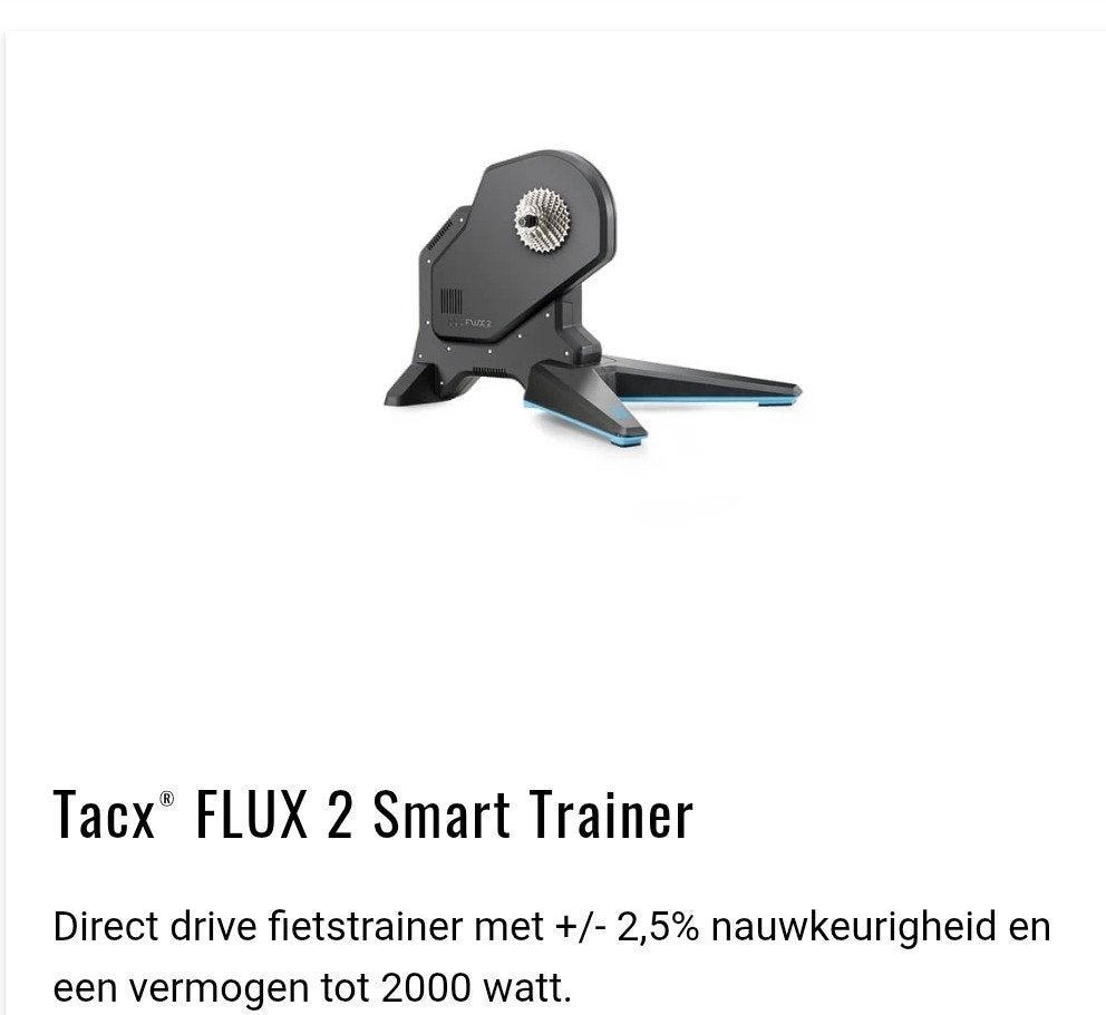 Tacx Flux 2 Smart Trainer - Direct Drive Fietstrainer T2980, Ophalen, Zo goed als nieuw