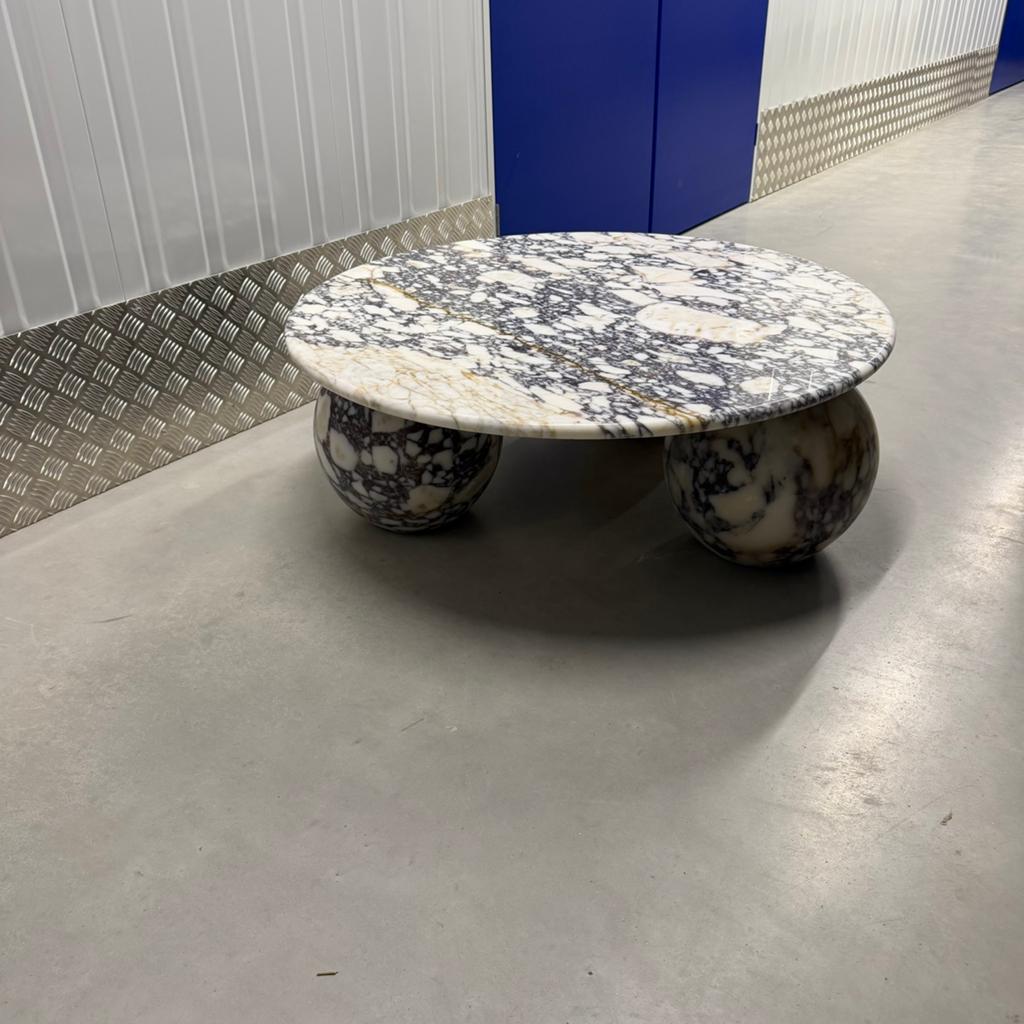 Viola calacatta salontafel rond marmer, 50 tot 100 cm, Rond, Ophalen of Verzenden, Zo goed als nieuw