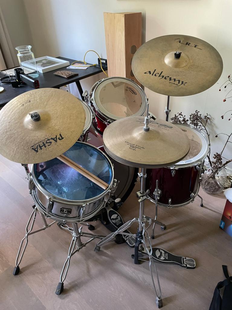 Gretsch Blackhawk Drumstel met bekkens, Muziek en Instrumenten, Drumstellen en Slagwerk, Gebruikt, Overige merken, Ophalen
