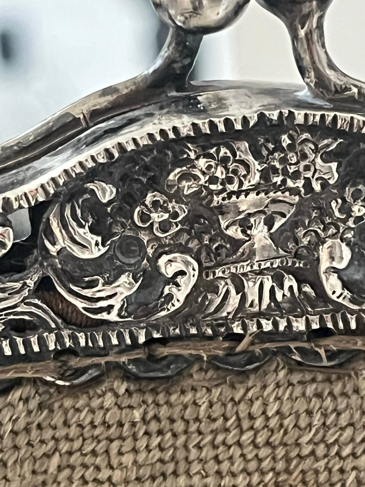 Antieke Zilveren Beugeltas,Nederlands zilver Gekeurd 17 cm, Verzenden, Zilver