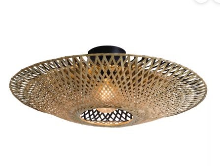 Plafondlamp bamboe 'Kalimantan', Huis en Inrichting, Ophalen, Overige stijlen, Inclusief lichtbron, Meerkleurig