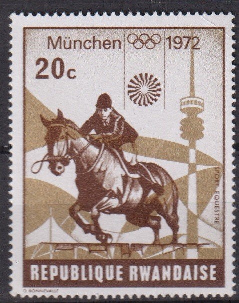 Rwanda 1972 Olympische spelen Paardensport, Verzenden, Postfris, Sport