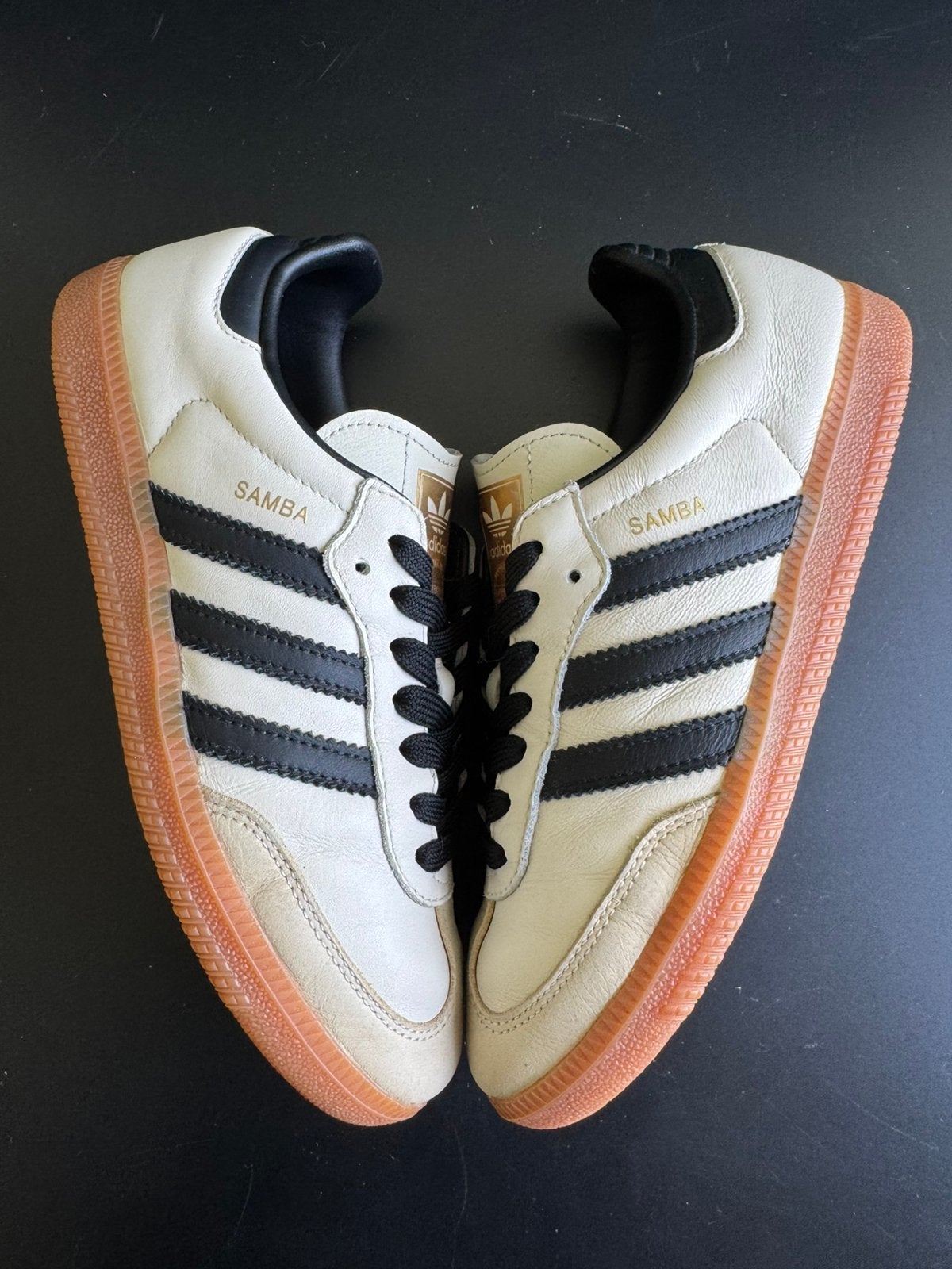 Adidas samba, echt leer maat 38 2/3, Ophalen of Verzenden, Zo goed als nieuw, Beige, Sneakers of Gympen
