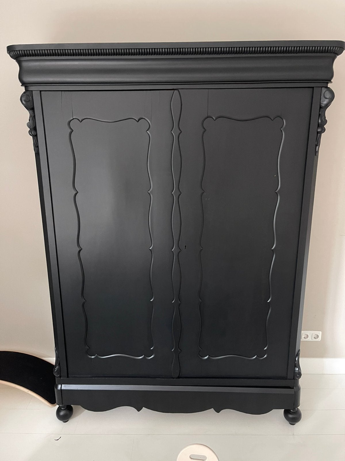 Antieke Vintage Linnenkast Meidenkast Biedermeier zwart, Huis en Inrichting, 5 laden of meer, Ophalen of Verzenden, 25 tot 50 cm
