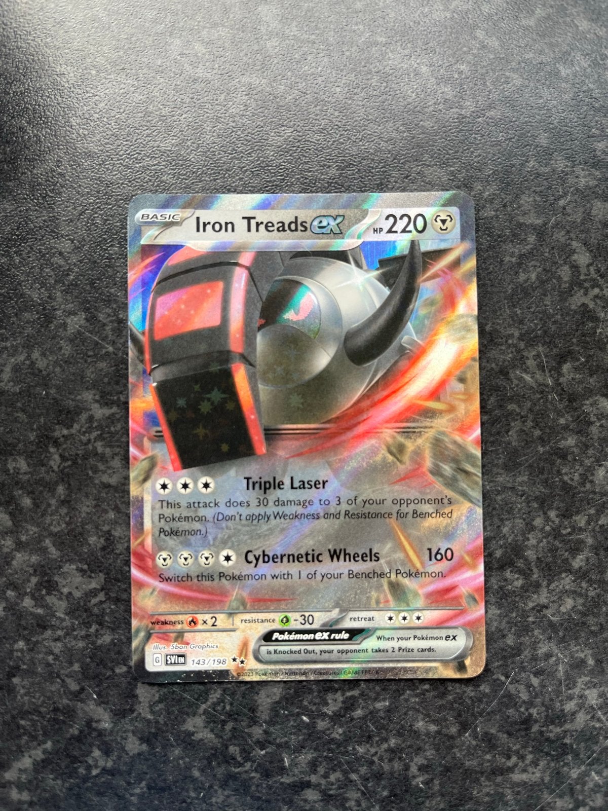 Iron Treads ex 143/198 - Paradox Rift Pokémon Kaart, Ophalen of Verzenden, Zo goed als nieuw, Losse kaart, Foil