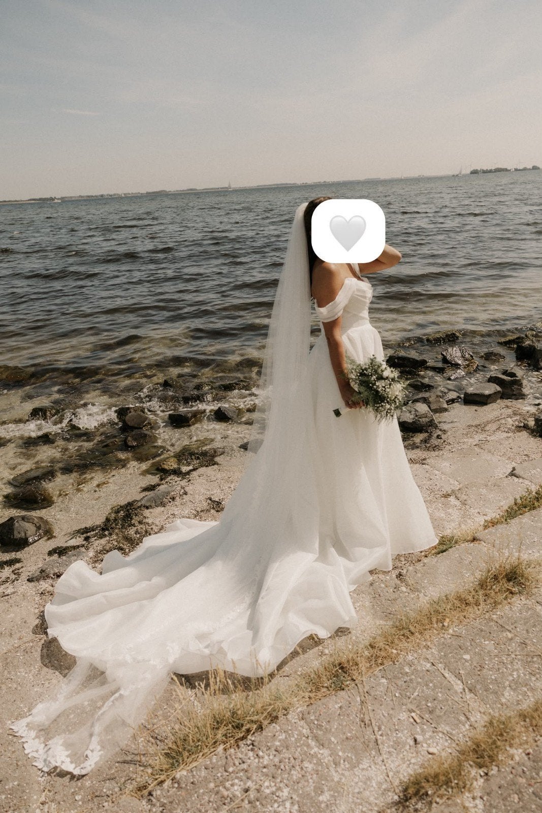 Prachtige designer trouwjurk met sluier, Trouwjurk, Wit, Ophalen of Verzenden, Zo goed als nieuw