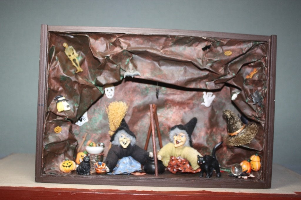 Haloween diorama schaal 1:12, Verzamelen, Ophalen of Verzenden, Poppenhuis