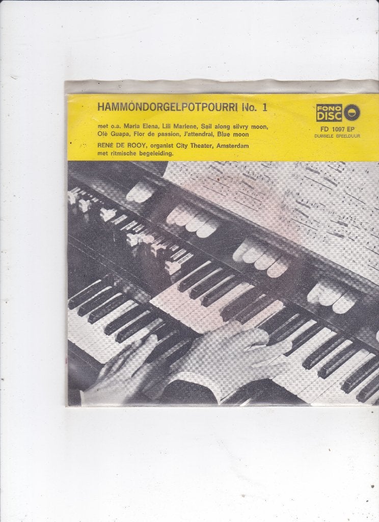 7"EP René de Rooy - Hammondorgelpotpourri No. 1, Gebruikt, 7 inch, Ophalen of Verzenden, EP