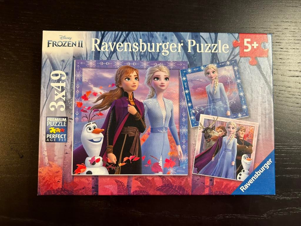 Frozen puzzels, 3 stuks, vanaf 5 jaar, Ophalen of Verzenden, 10 tot 50 stukjes, Zo goed als nieuw, 4 tot 6 jaar