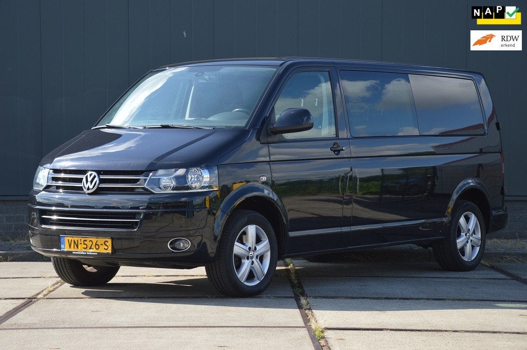 Volkswagen Transporter 2.0 TDI L2H1 DC Comfortline Automaat, Auto's, Euro 5, Stof, Gebruikt, Zwart