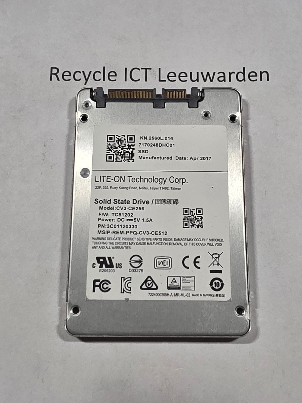 LITE-ON Solid State Drive (SSD) CV3-CE256 - 256GB, Intern, Gebruikt, ., Ophalen of Verzenden