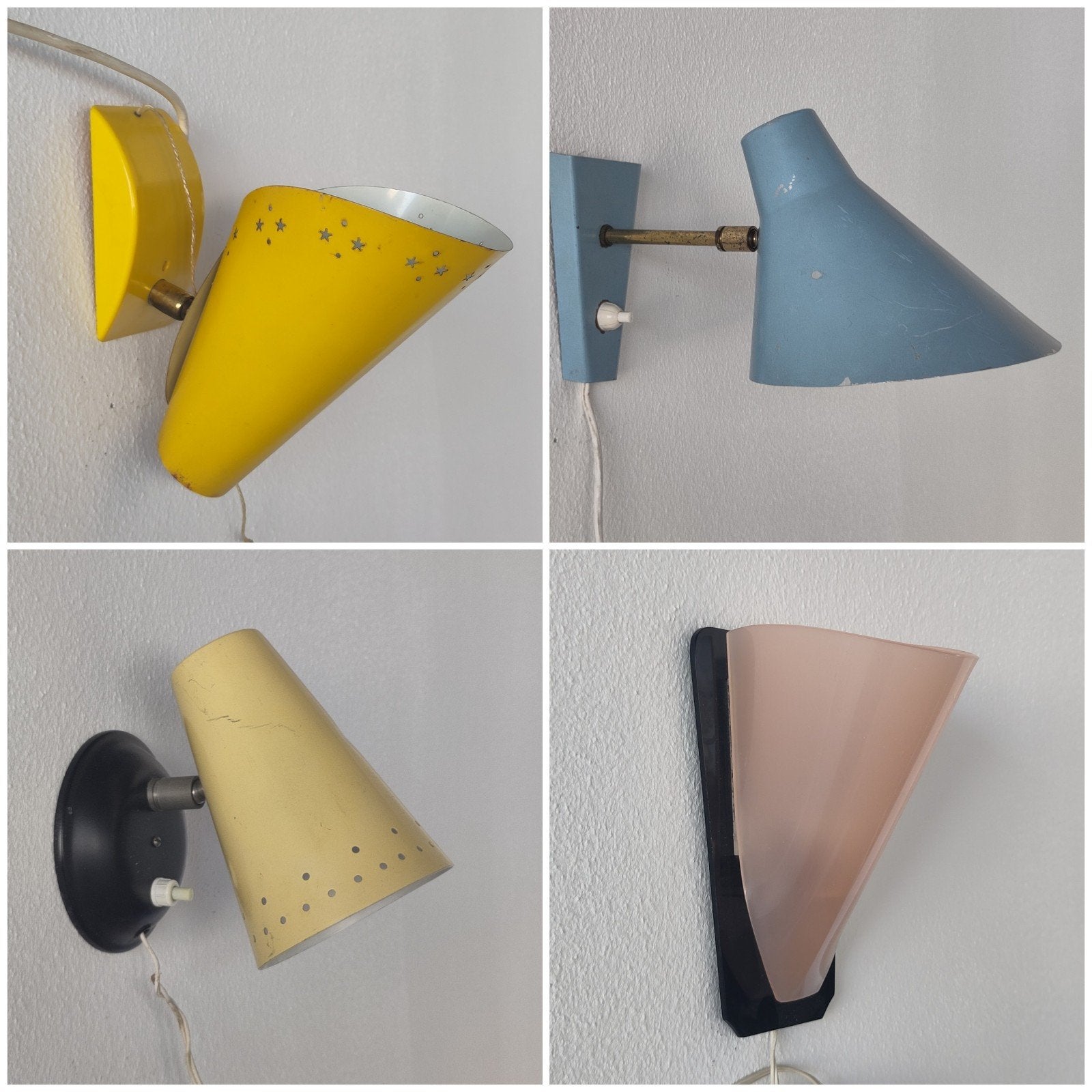 Vintage wandlamp lampje in vrolijke kleuren muur lamp, Huis en Inrichting, Lampen | Wandlampen, Gebruikt, Philips, ., Ophalen of Verzenden