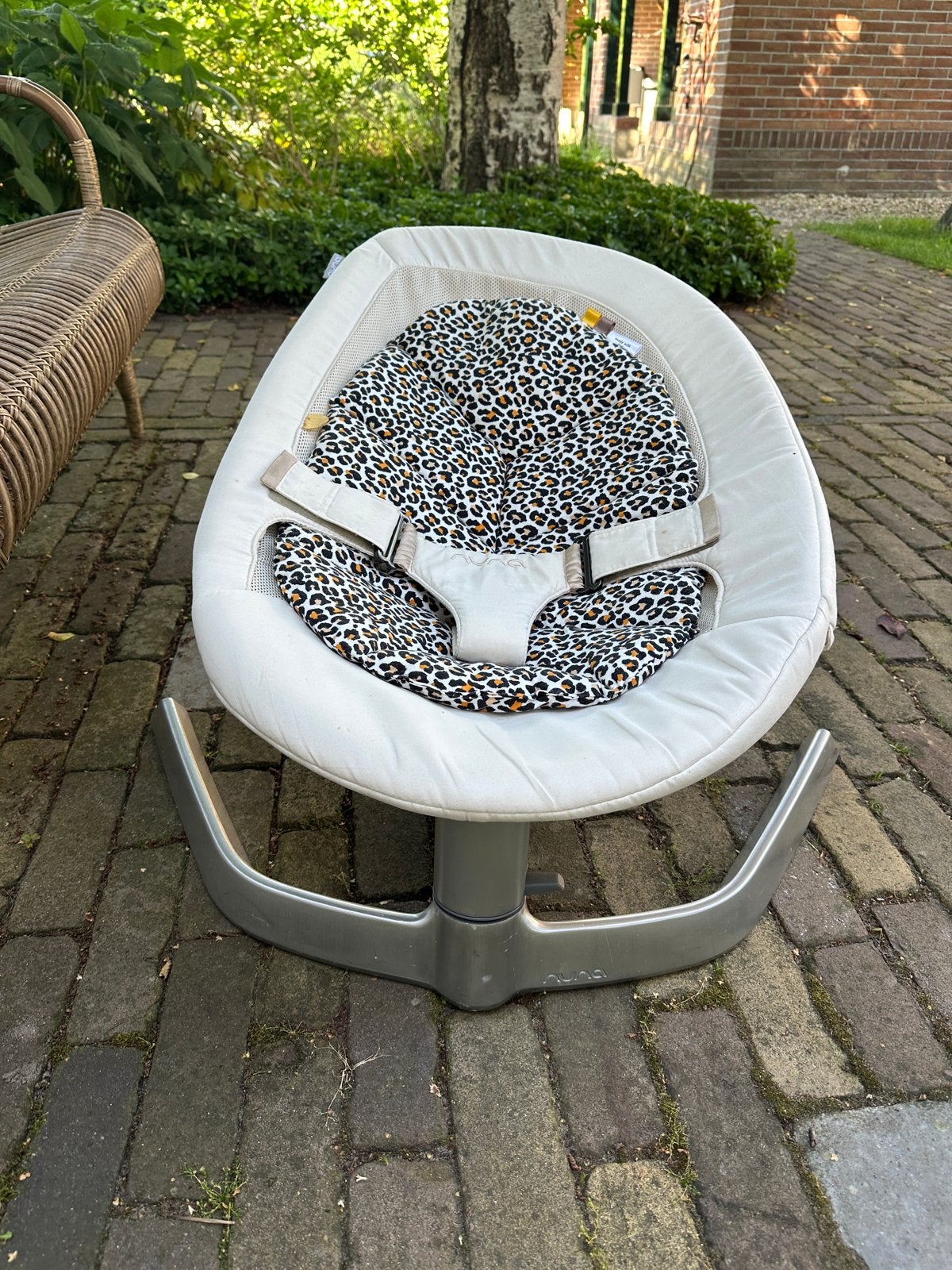 Leaf stoeltje met luipaardprint bekleding, Ophalen, Gebruikt