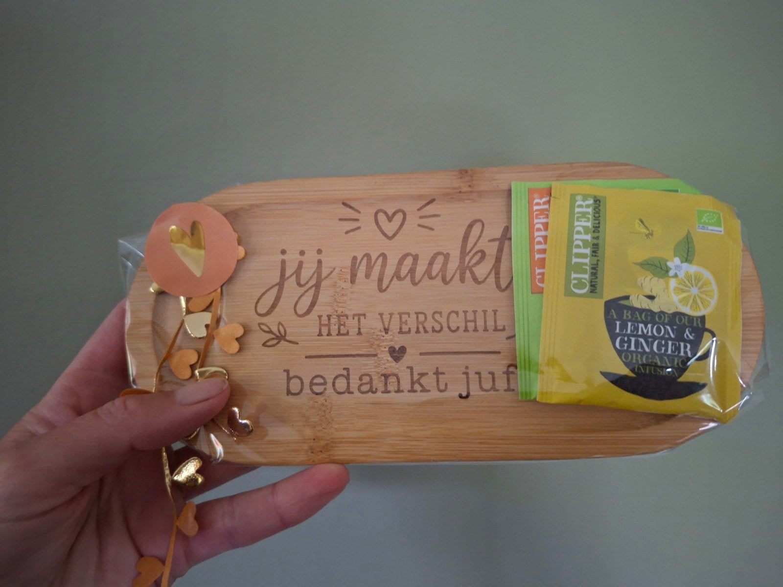 Serveerplankje juf / meester, Ophalen of Verzenden, Nieuw, Bruin