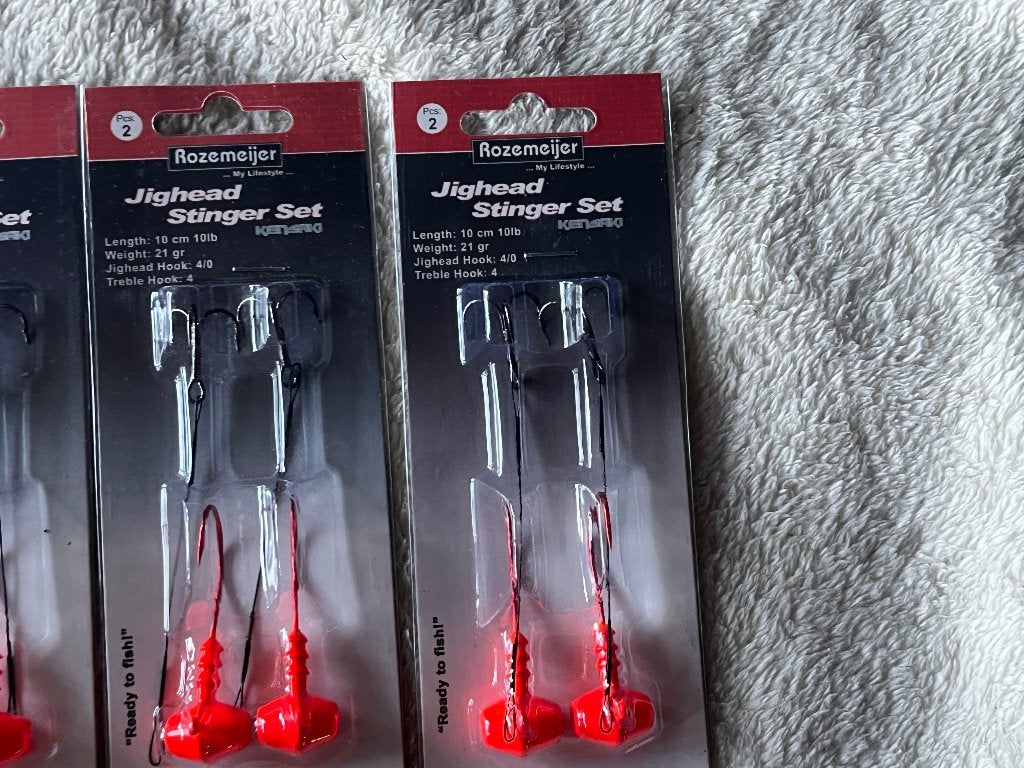 adv 209 / NIEUW set 4 blisters jig head stingerset ROZEMIJER, Ophalen of Verzenden, Nieuw, Overige typen