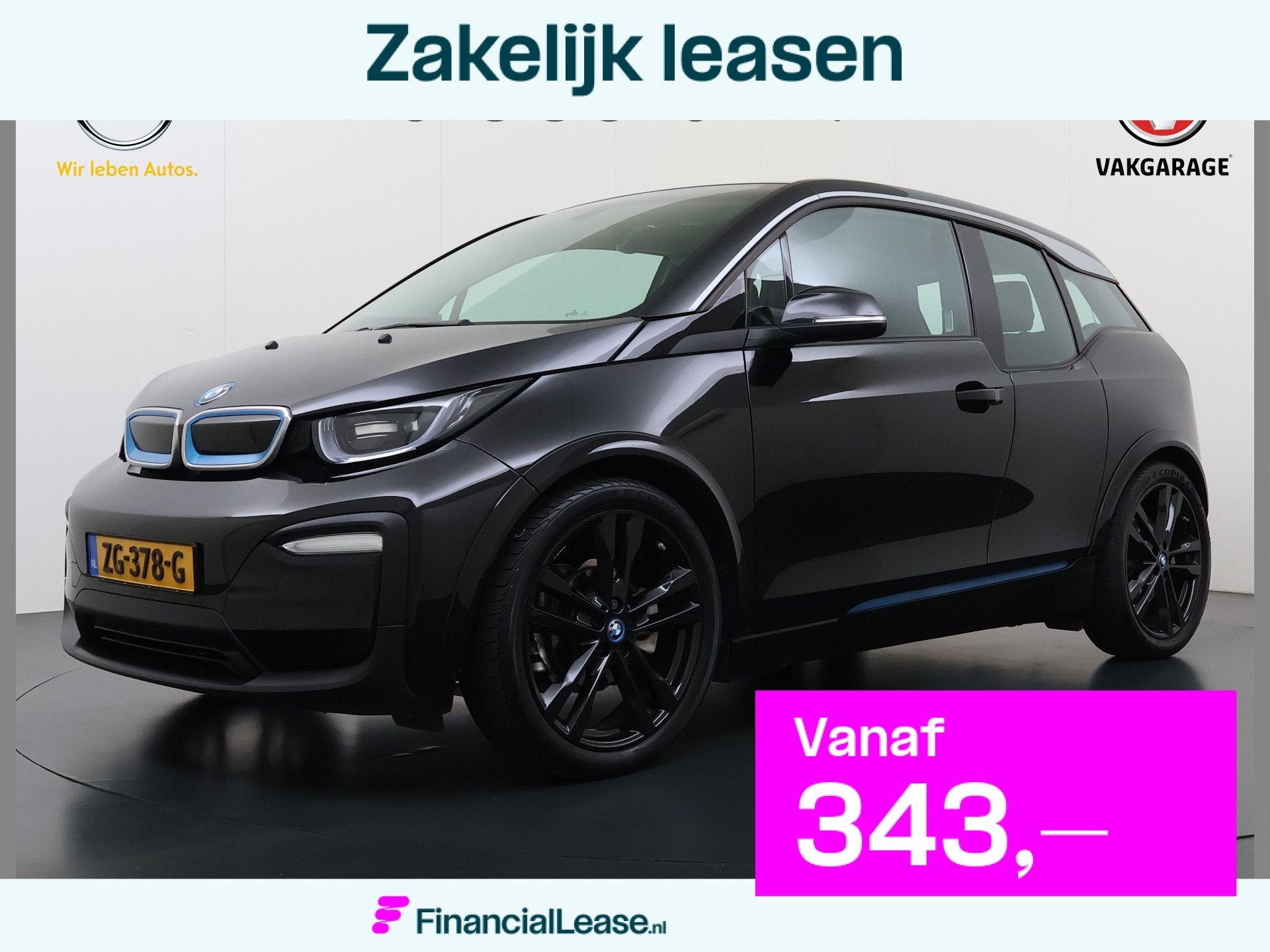 BMW i3 170PK 120Ah 42kWh SOH 95% Warmtepomp Leder+Verwarmd C, Automaat, Dealer onderhouden, Achterwielaandrijving, Zwart