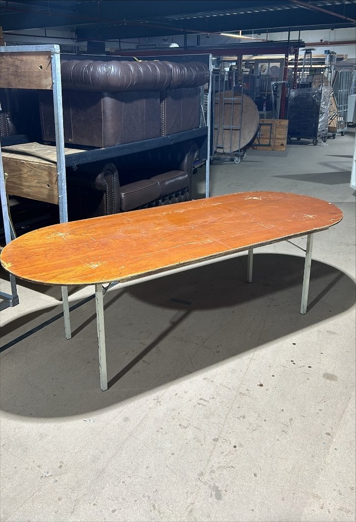 Ovale klaptafel - 8 personen - 245 cm, Ophalen, Gebruikt, 100 tot 150 cm, 200 cm of meer