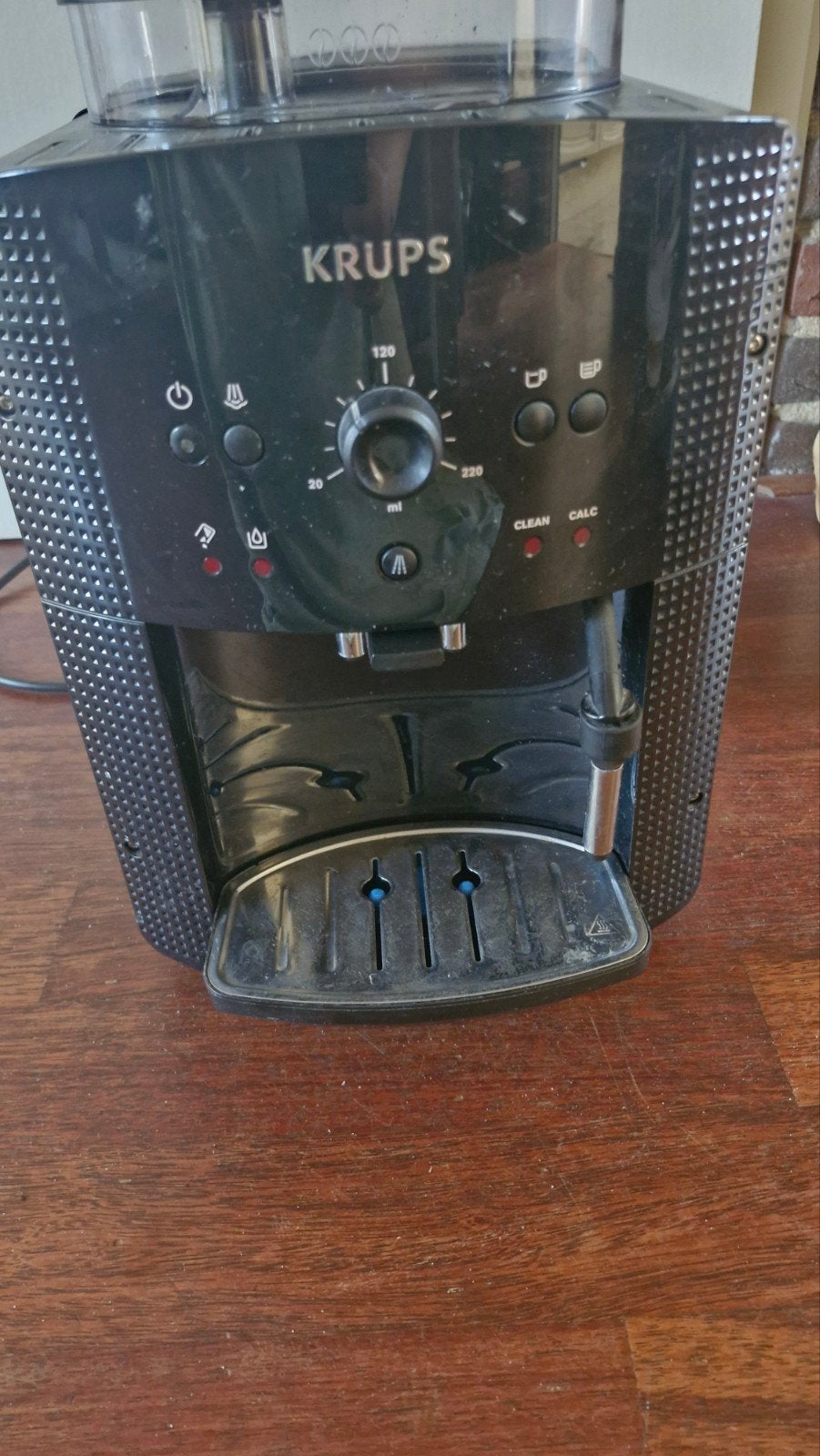 Krups koffieapparaat met losse melkopschuimer, Stoompijpje, Gebruikt, Koffiemachine, Koffiebonen