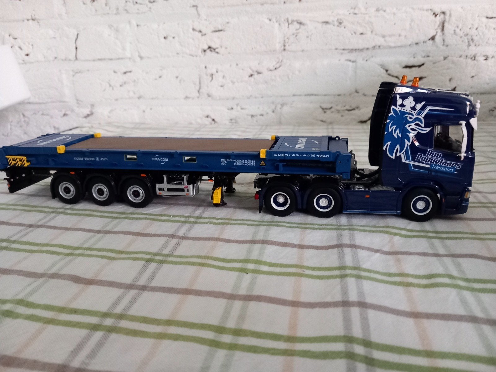 Containercombi Scania Poppelaars Transport met flatrack, Ophalen of Verzenden, Zo goed als nieuw, Bus of Vrachtwagen, Wsi