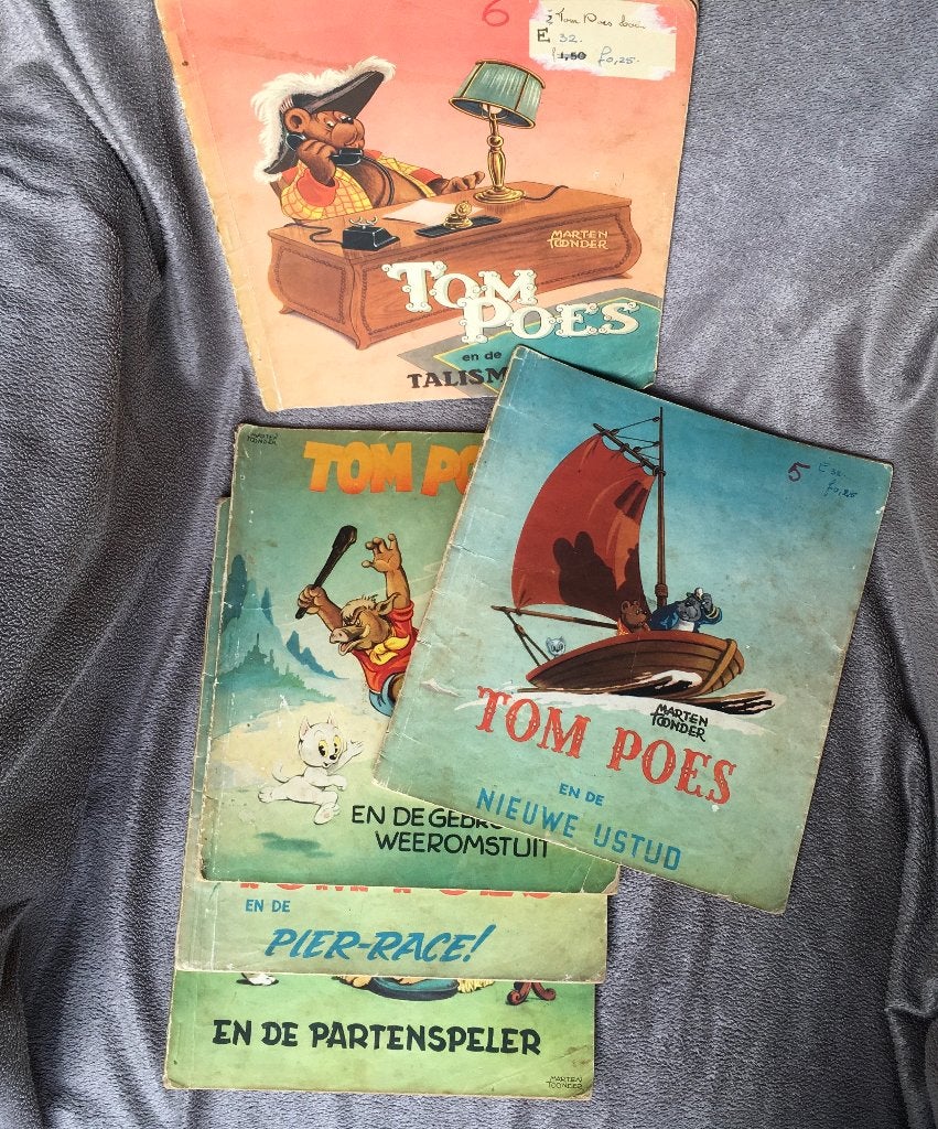 Diverse oude Tom Poes strips, zie omschrijving, Gelezen, Marten Toonder, Ophalen of Verzenden, Meerdere stripboeken