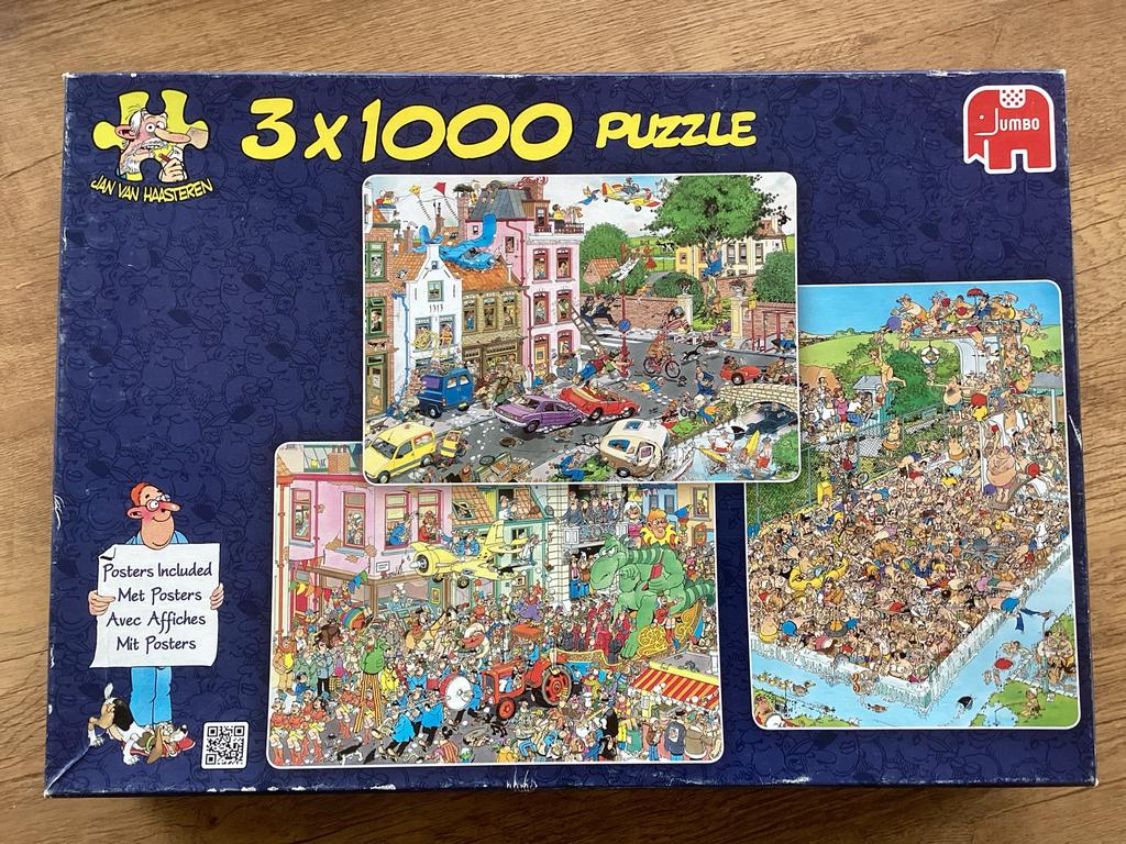 Jan van Haasteren - 3x 1000 stukjes puzzel, Ophalen, Meer dan 50 stukjes, Gebruikt, 6 jaar of ouder