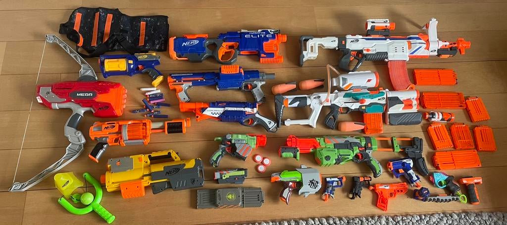 Grote Nerf partij speelgoed geweren, Ophalen of Verzenden, Gebruikt